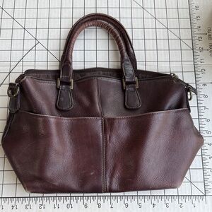 Le Donne Leather Brown Satchel Bag | Genuine Leather | Shoulder Strap | Everyday
